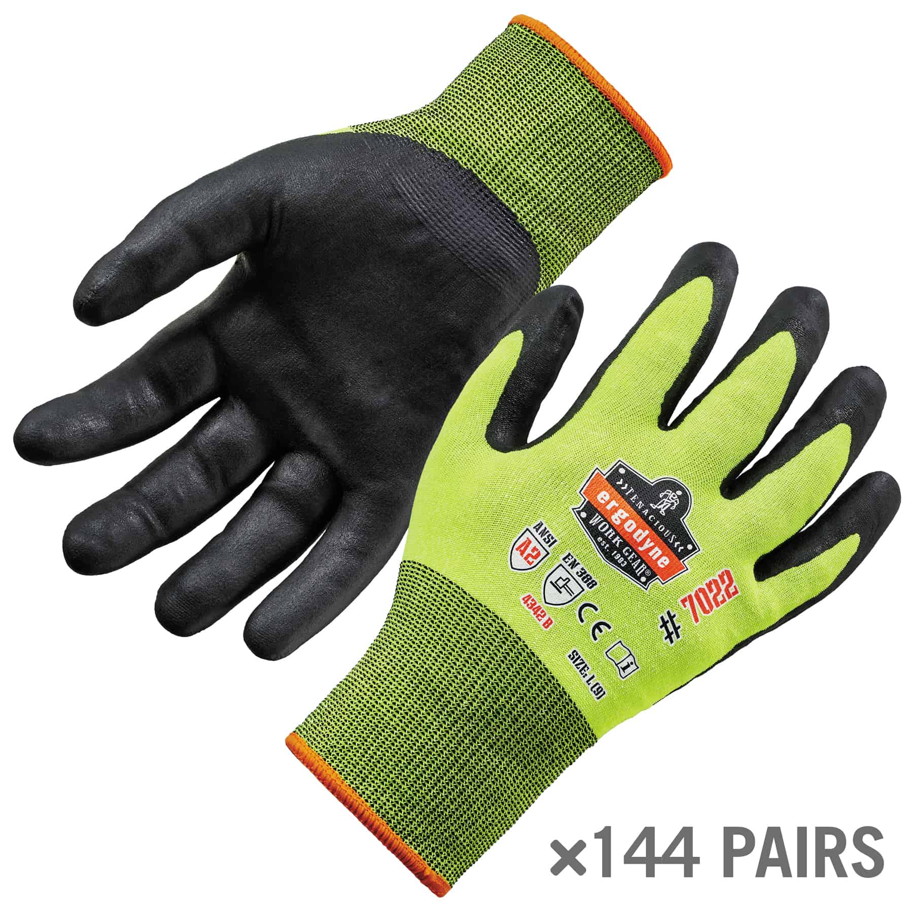 Guantes de Nitrilo Verde Ergodyne X-Grande Recubiertos de Nitrilo - 144 Pares 17875