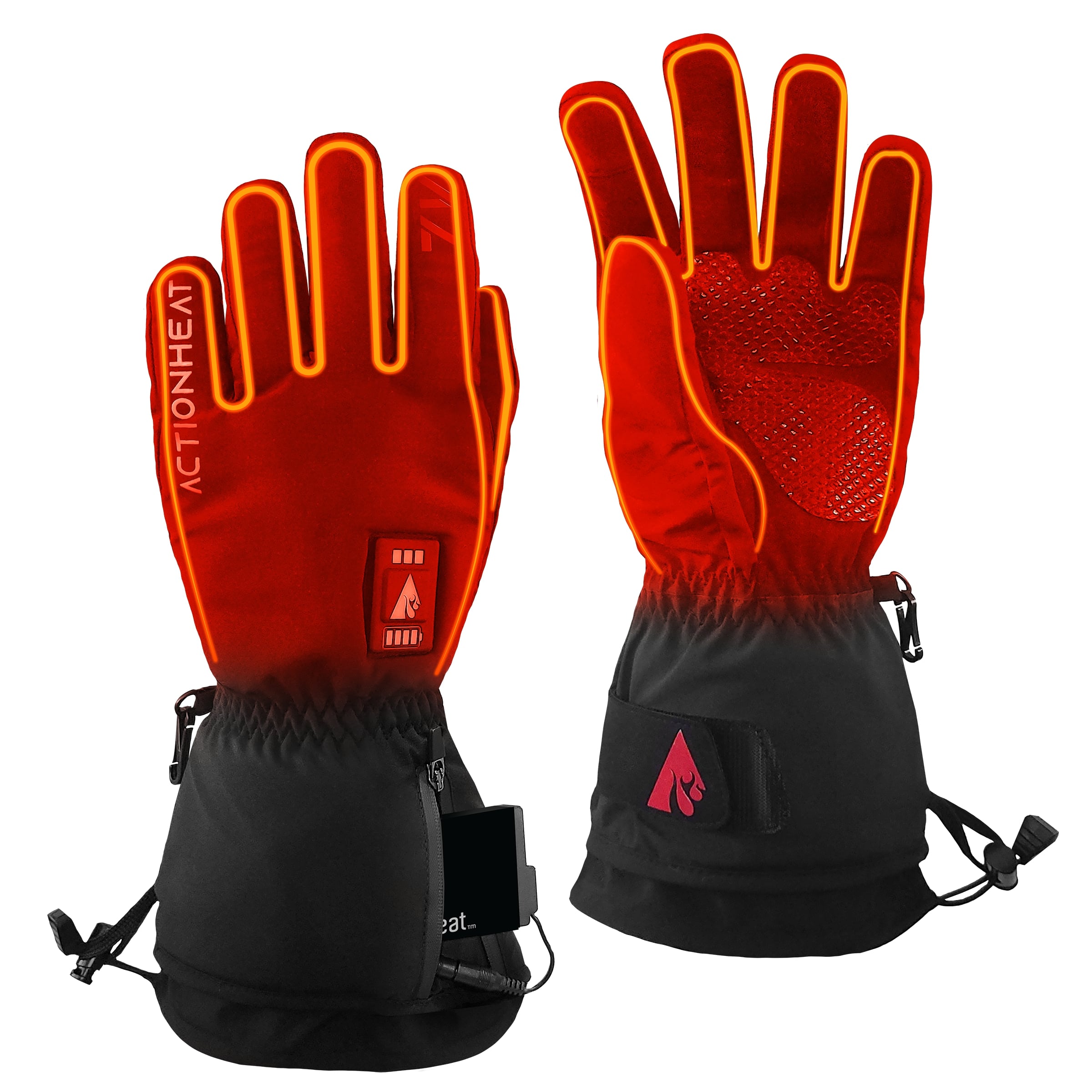 Guantes de clima frío de poliéster negro extra grande de ActionHeat
