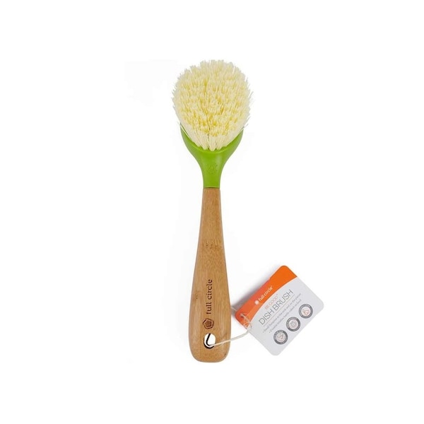 Cepillo para platos Full Circle Home Full Circle 2.56 pulg. W de mango de bambú con cerdas medianas - FC10108