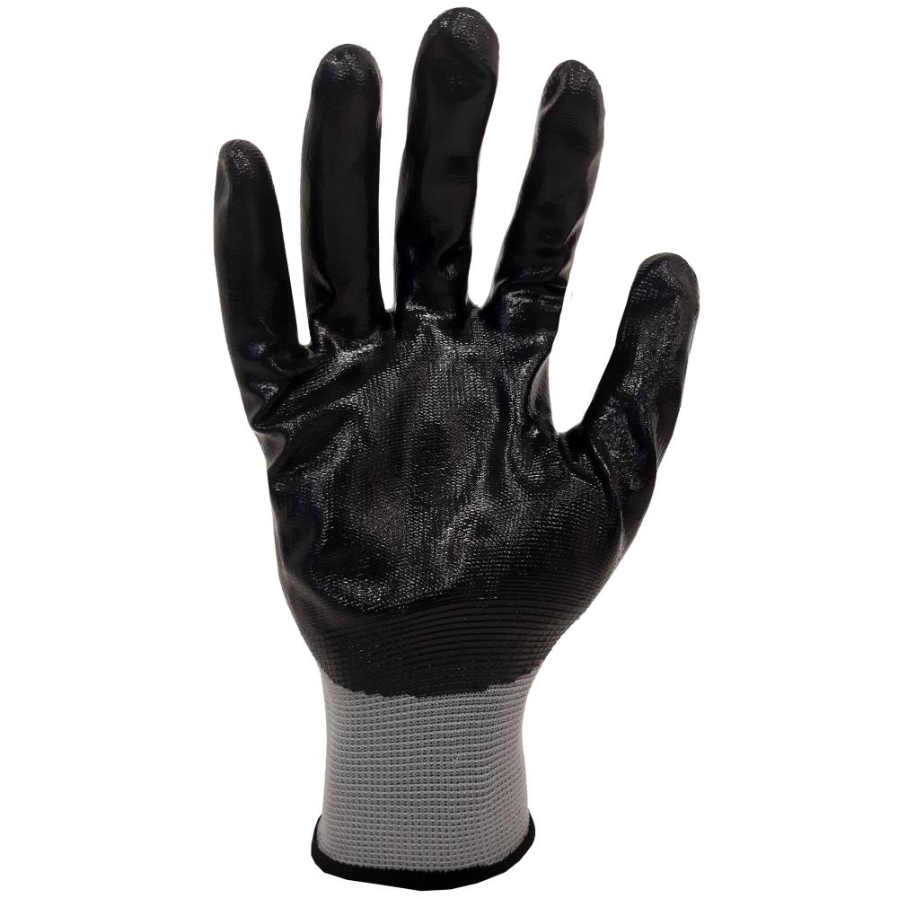 Guantes de trabajo universales de nitrilo negro, talla única - 10 pares