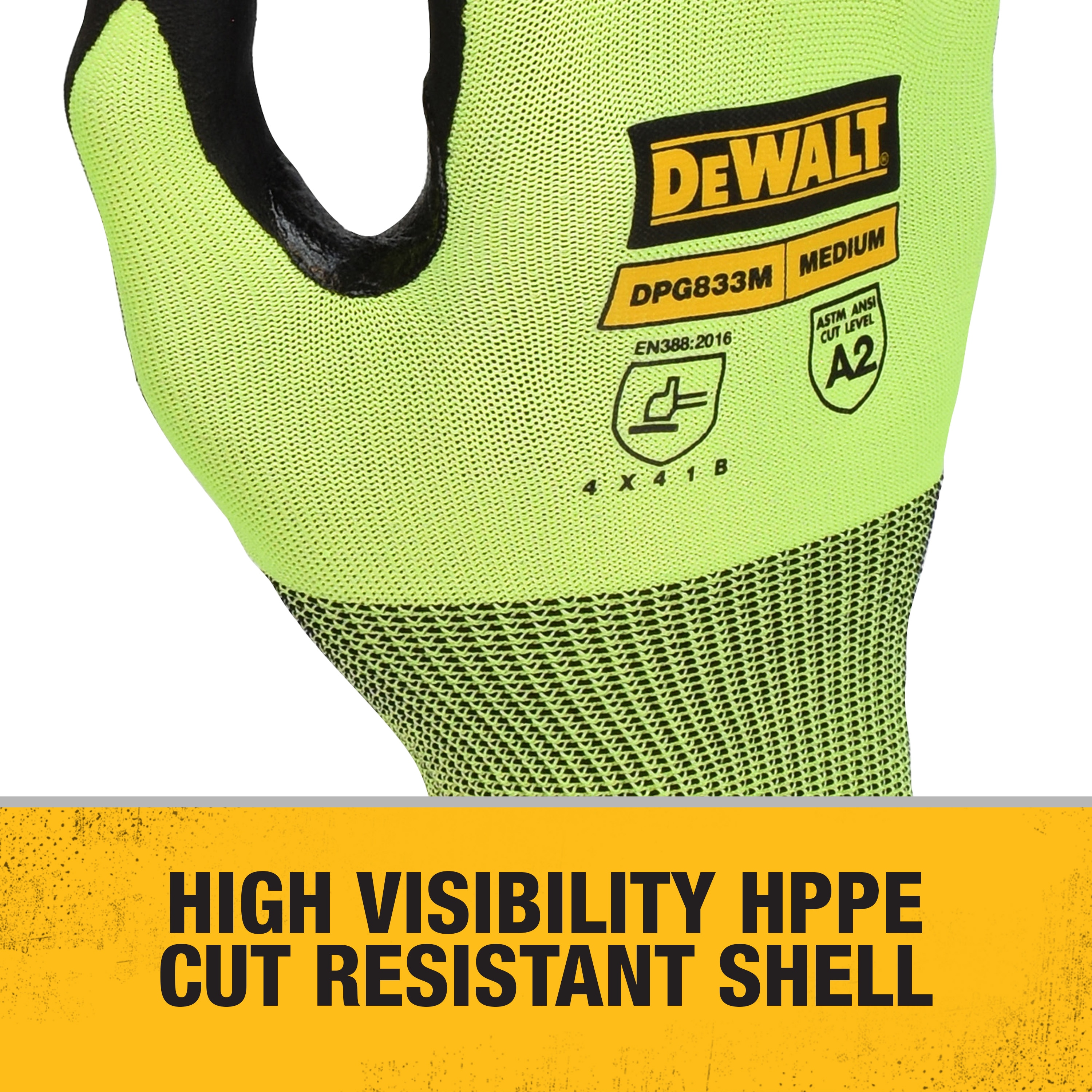 Guantes de reparación mecánica DEWALT grandes XX nitrilo recubierto HPPE 12 pares - Talla XXL