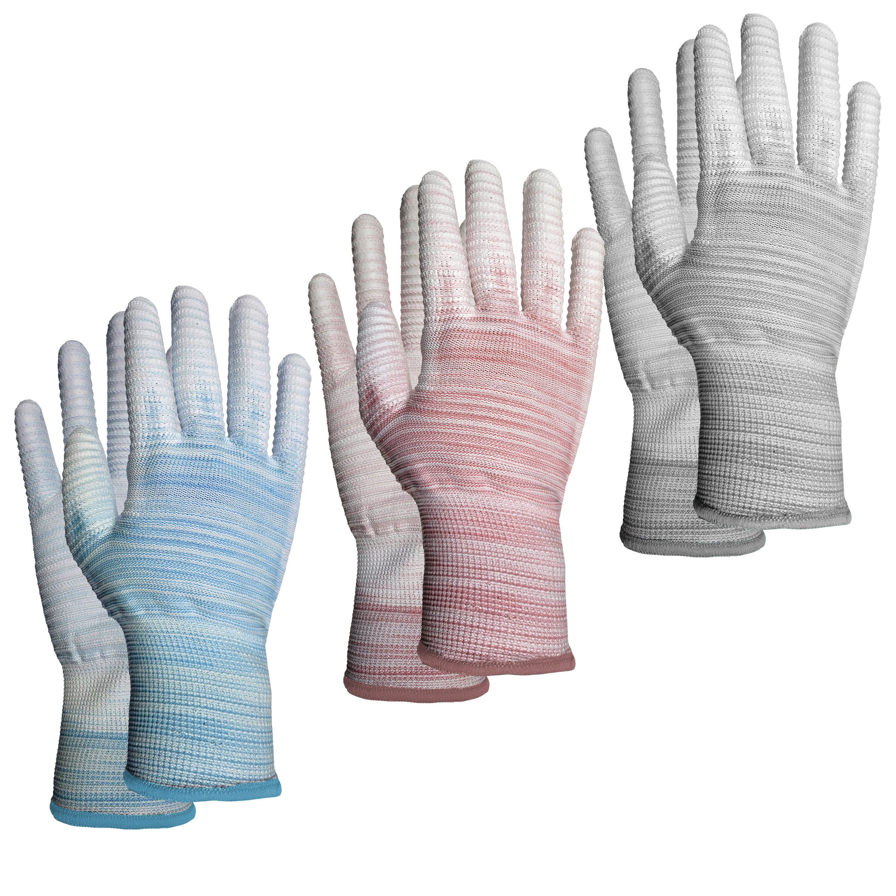 Guantes de construcción de poliuretano sumergido en poliéster medianos WomenWorx 3 pares USHG-3659M