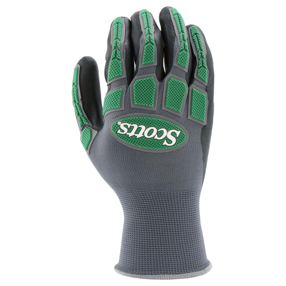 Guantes de jardinería de poliéster grandes y grises con recubrimiento de nitrilo - 1 par