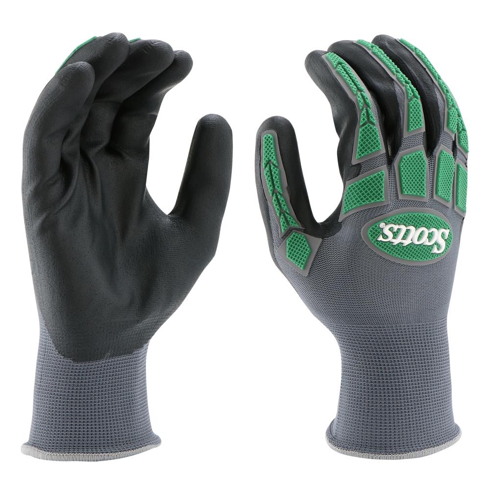 Guantes de jardinería de poliéster grandes y grises con recubrimiento de nitrilo - 1 par