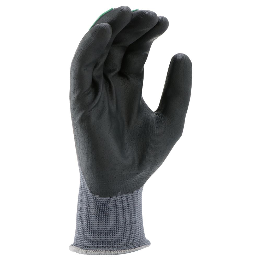 Guantes de jardinería de poliéster grandes y grises con recubrimiento de nitrilo - 1 par