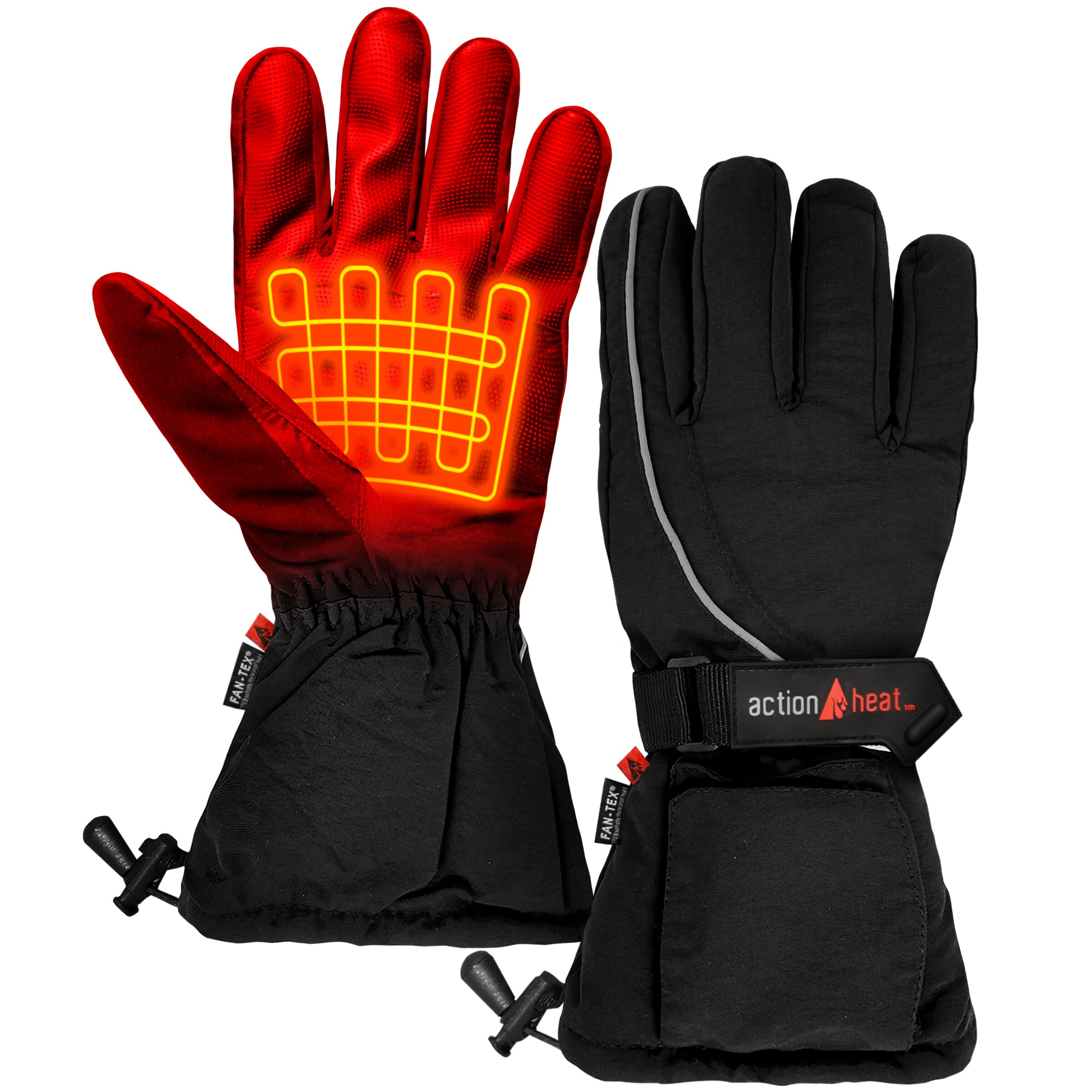 Guantes de clima frío de poliéster negro de talla única de ActionHeat