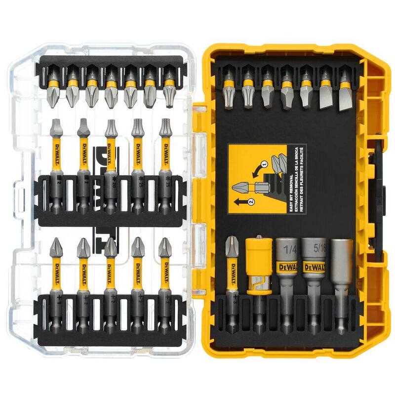 DEWALT ATOMIC Taladro/destornillador compacto inalámbrico de 20 voltios con batería de iones de litio de 1/2 pulgada, juego de 30 puntas de 30 unidades, batería de 2Ah y cargador - DCD794D1WDF30SE