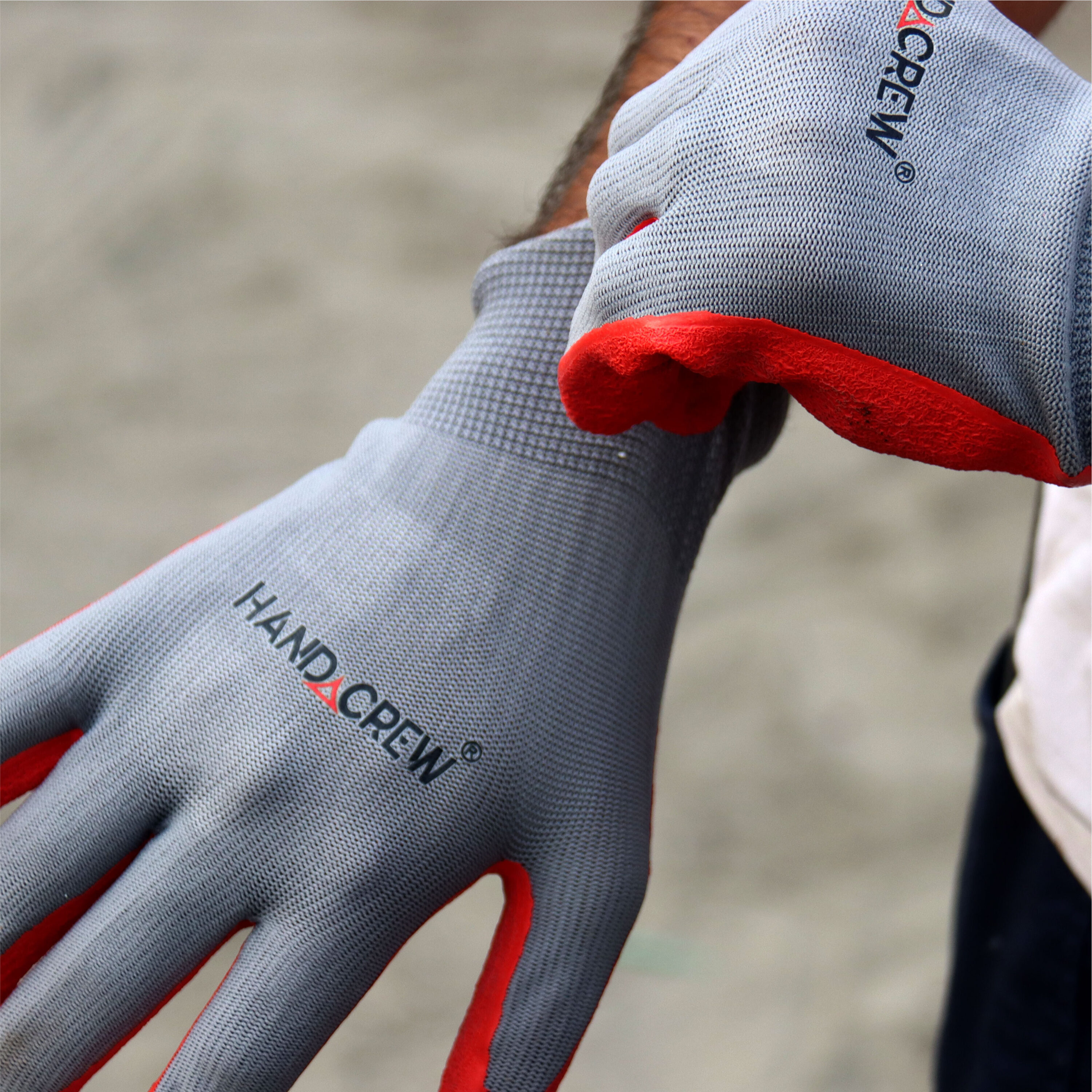 Guantes de construcción de látex rojo sumergidos en látex, talla única, 6 pares