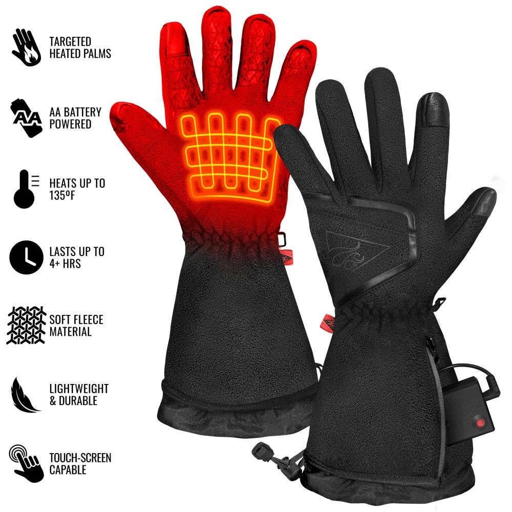 Guantes de clima frío de poliéster negro grandes y extra grandes ActionHeat