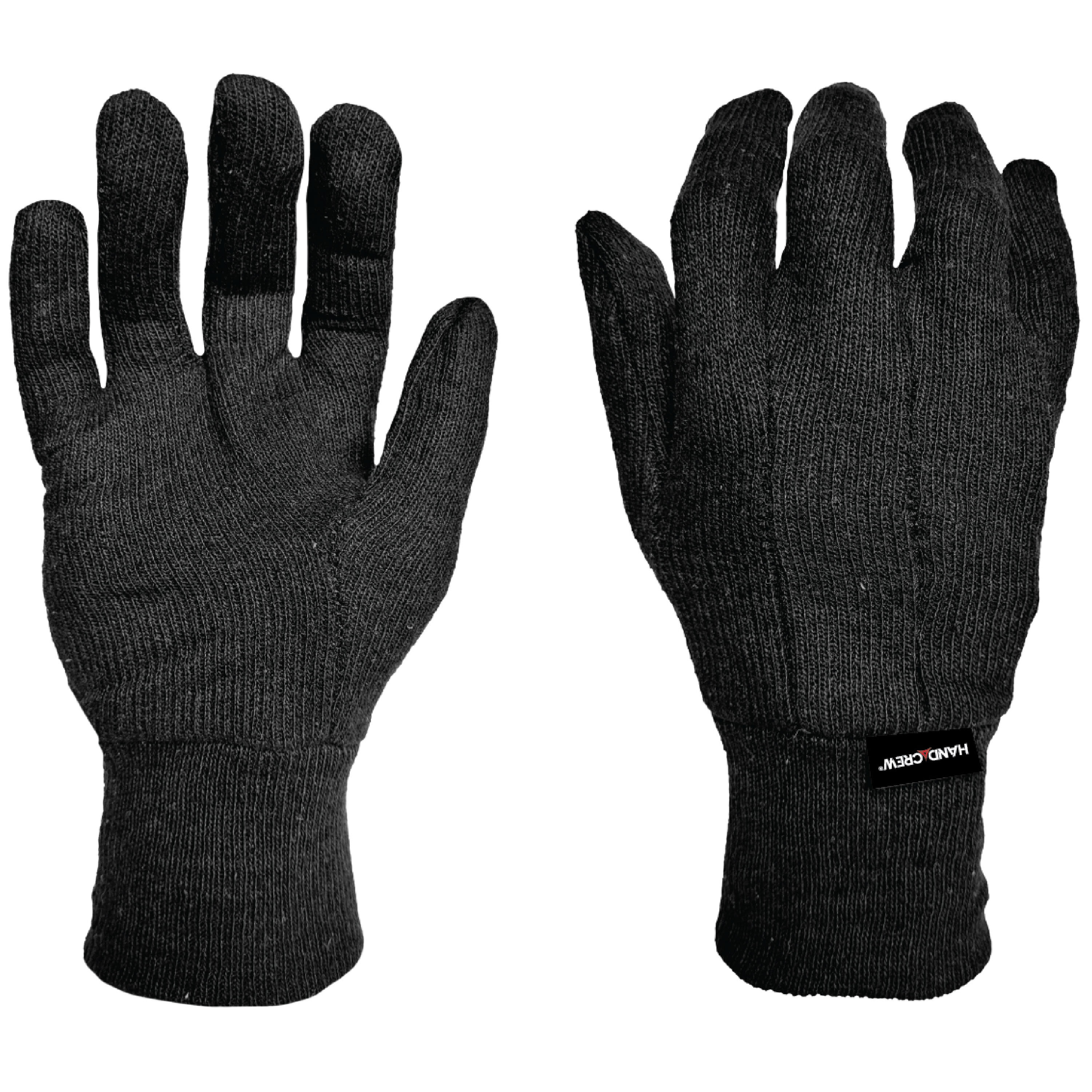 Guantes de construcción de poliéster/algodón negros, talla única, 8 pares