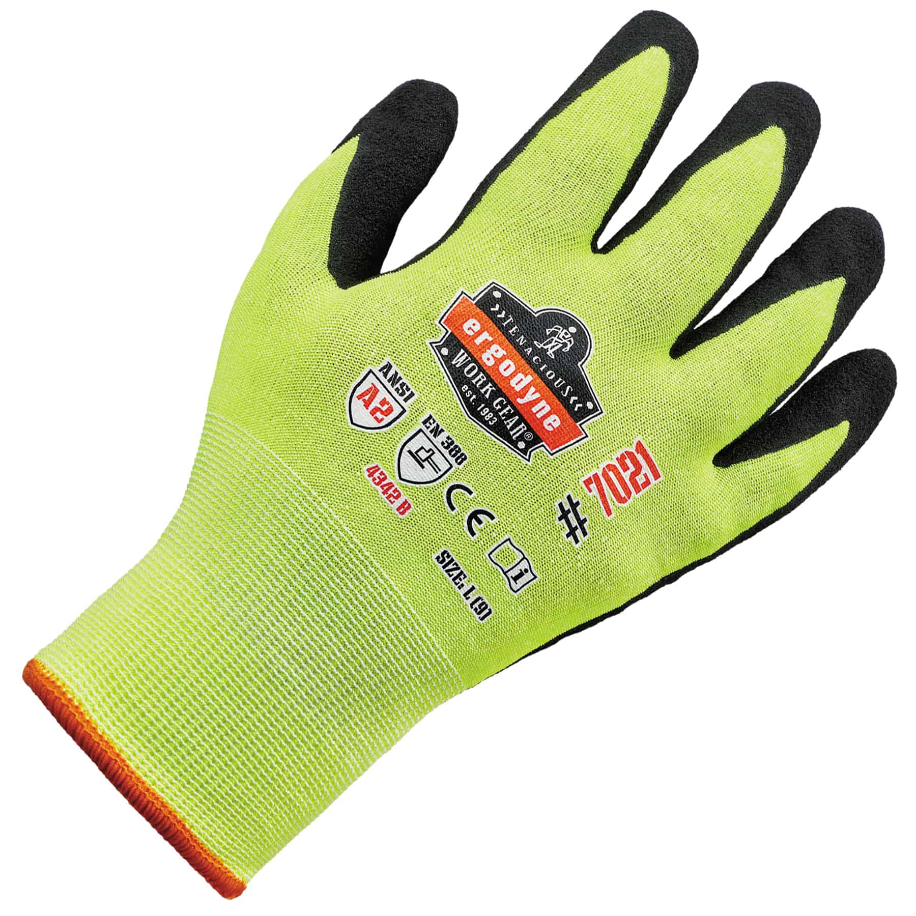 Guantes pequeños de nitrilo verde Ergodyne, recubiertos de nitrilo - 144 pares 17862