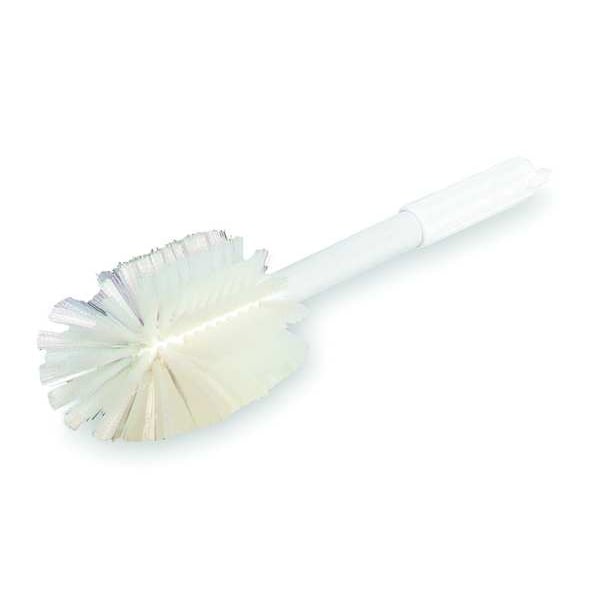 Cepillo para botellas Tough Guy 2 3/4 in W, Mediano, Mango de 8 in L, Cerdas de 4 in L, Blanco, Plástico, 12 in L en total - 1YTN5