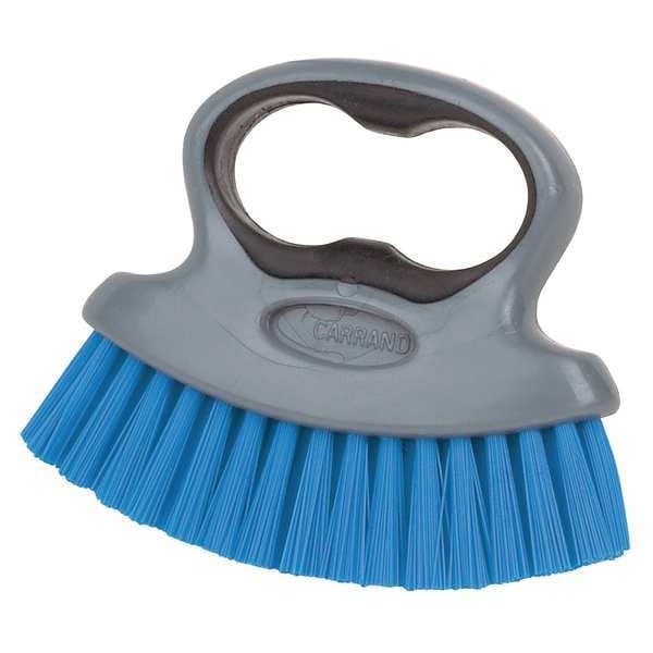 Cepillo de fregar Carrand 1 in W, mango de 2 1/2 in L, cerdas de 4 in L, azul, polipropileno, 6 1/2 in L en total - 92047