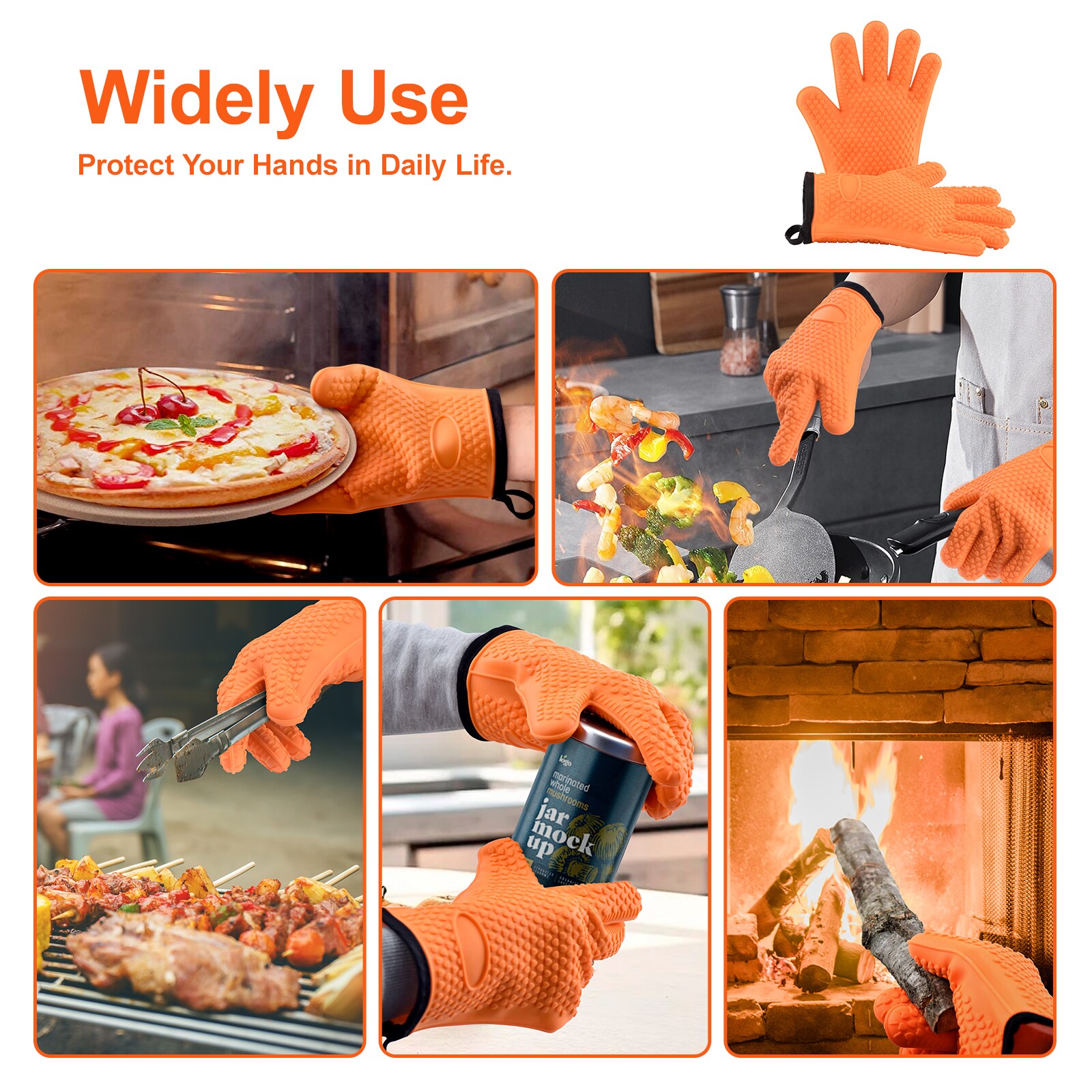Guantes para asar VEVOR de algodón naranja grande SKST11X8GJ14R06ZKV0