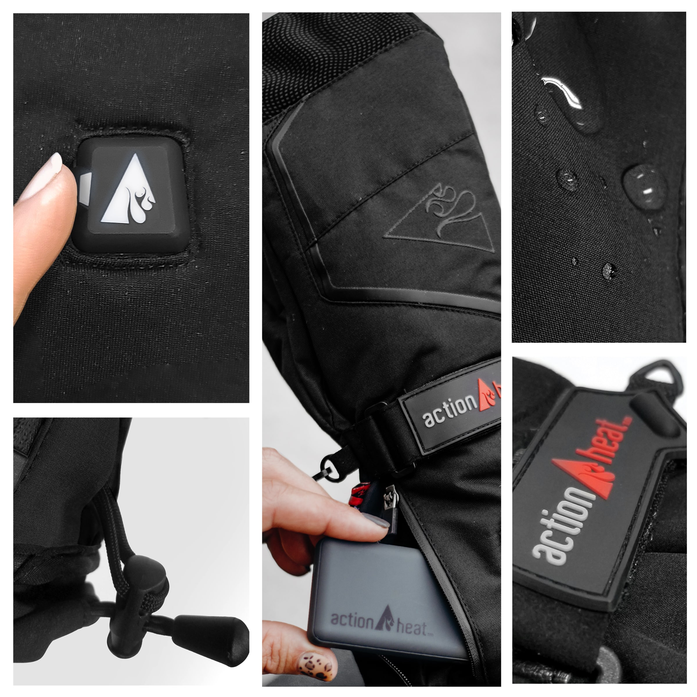 Guantes para clima frío de poliéster negro ActionHeat Large/X-large AH-MIT-5V-M-L-XL