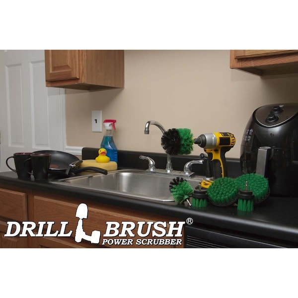 Cepillo Perforador Power Scrubber de Useful Products 5 pulgadas de ancho 7 pulgadas de largo, color verde - G-542OMS-2L-QC-DB