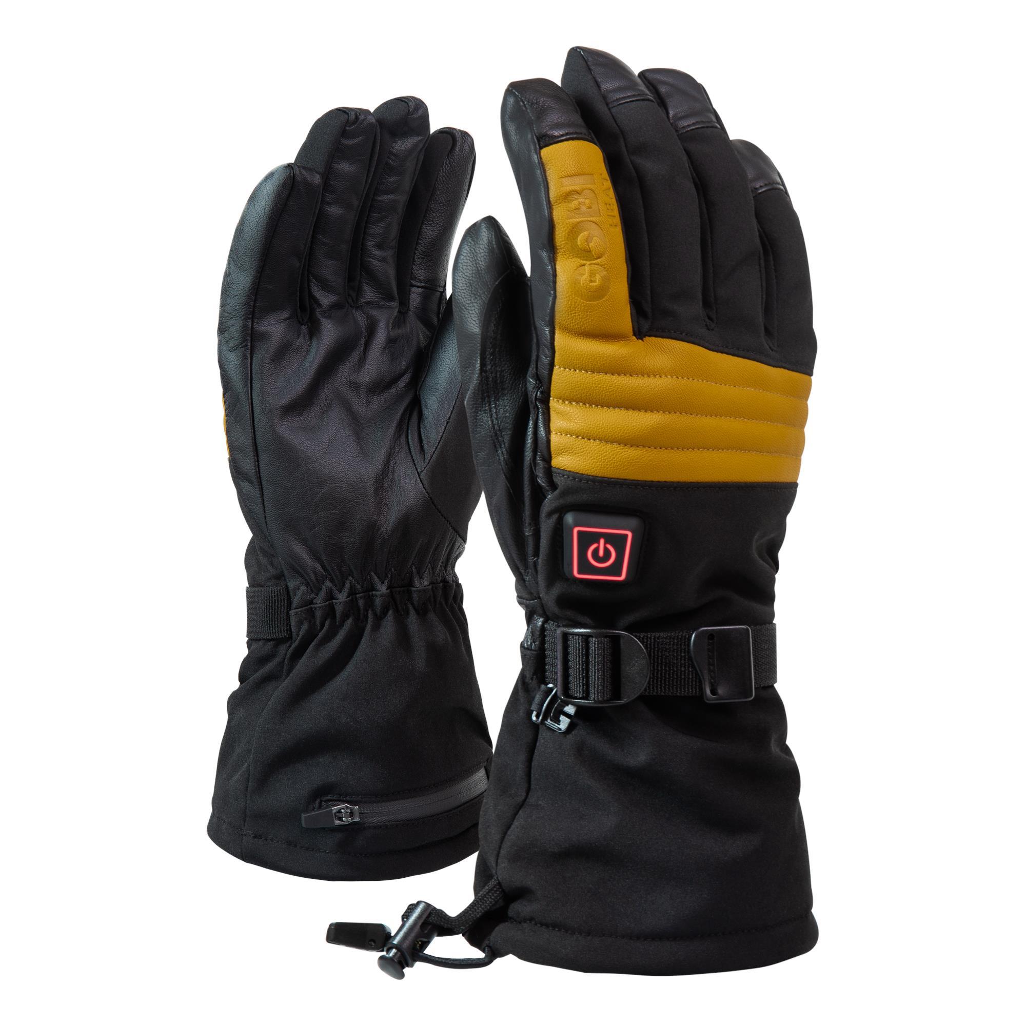 Guantes para clima frío de cuero negro grande Gobi Heat VE-OG-L