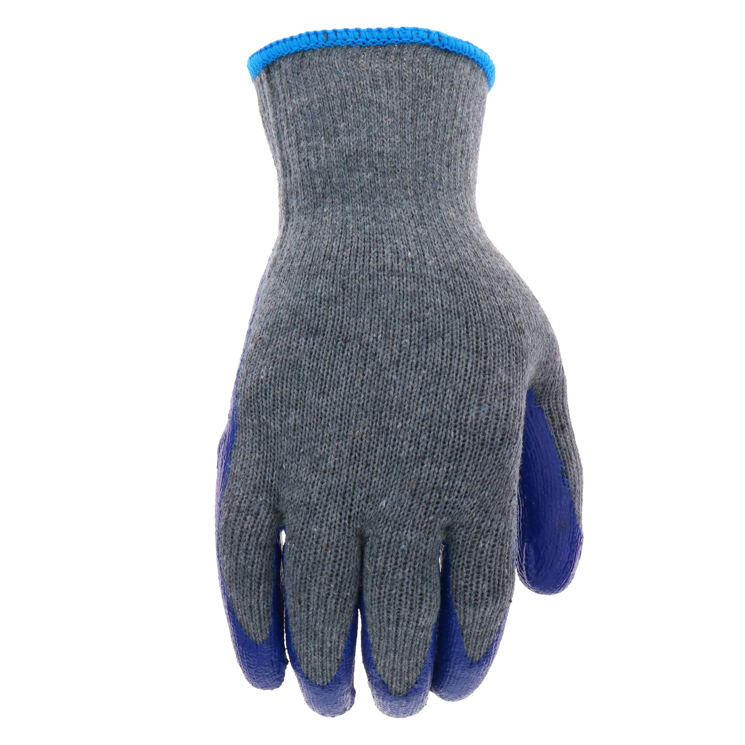 Guantes de construcción de poli/algodón grande azul con recubrimiento de látex Project Source 8 pares LW30602-L8P