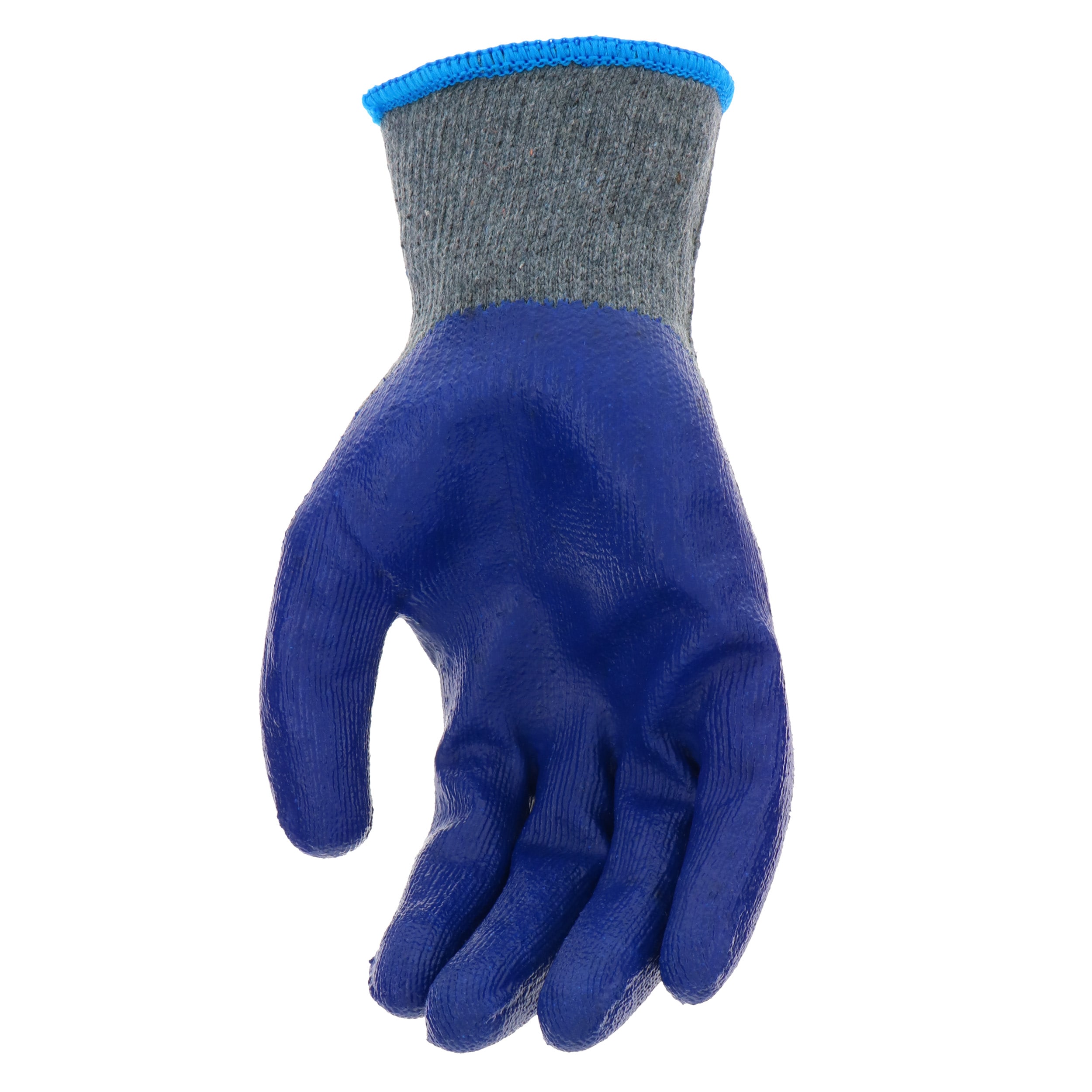 Guantes de construcción de poli/algodón grande azul con recubrimiento de látex Project Source 8 pares LW30602-L8P