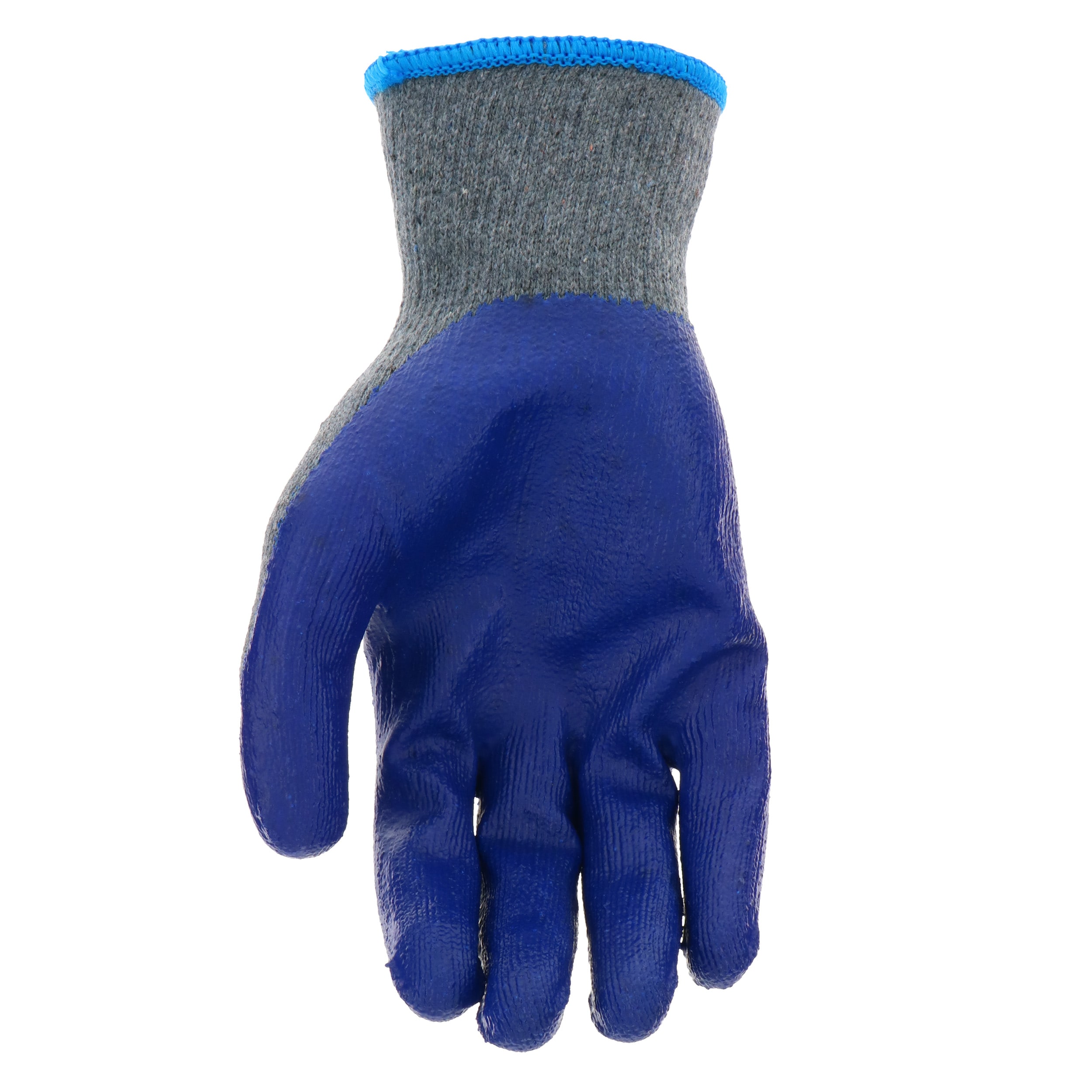 Guantes de construcción de poli/algodón grande azul con recubrimiento de látex Project Source 8 pares LW30602-L8P