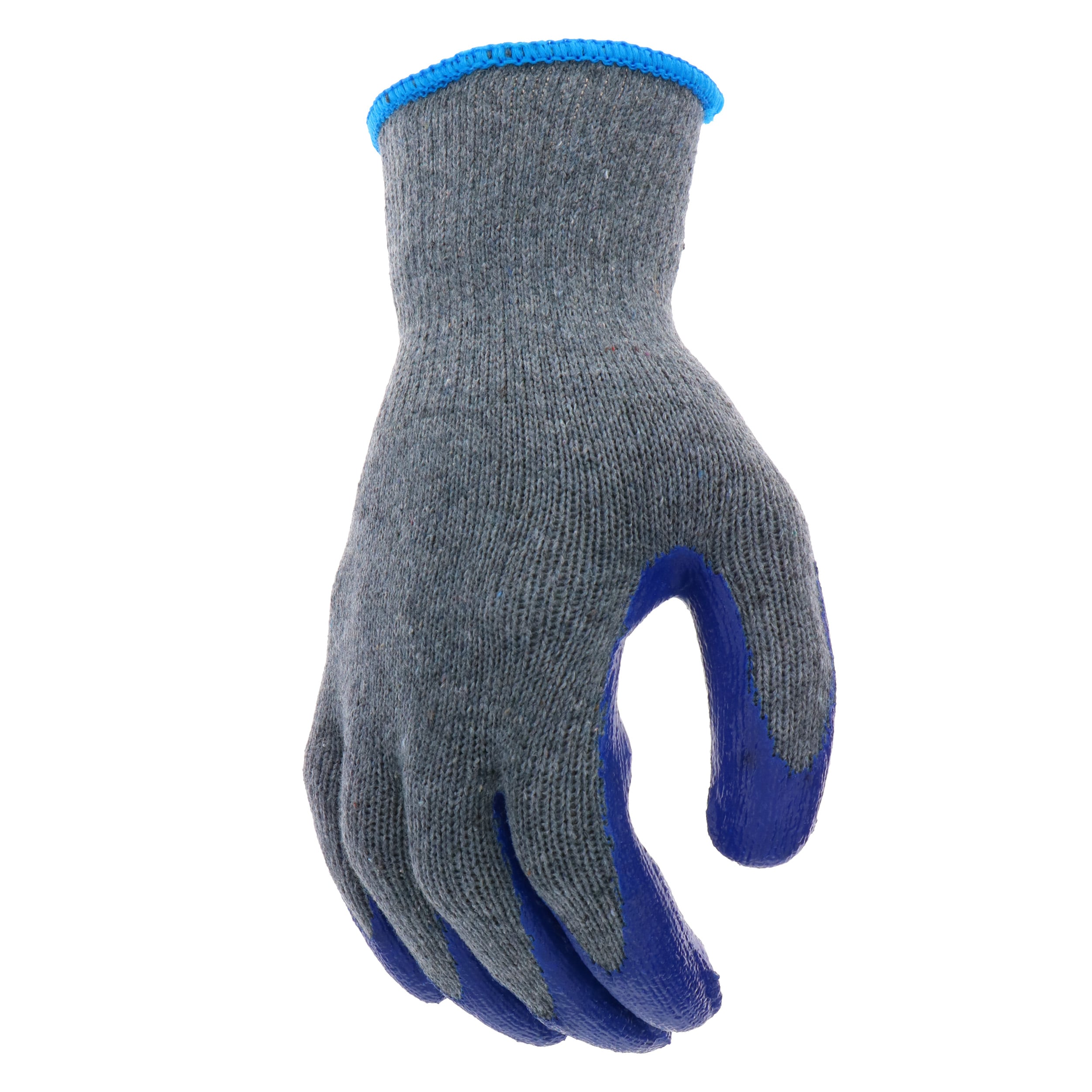 Guantes de construcción de poli/algodón grande azul con recubrimiento de látex Project Source 8 pares LW30602-L8P