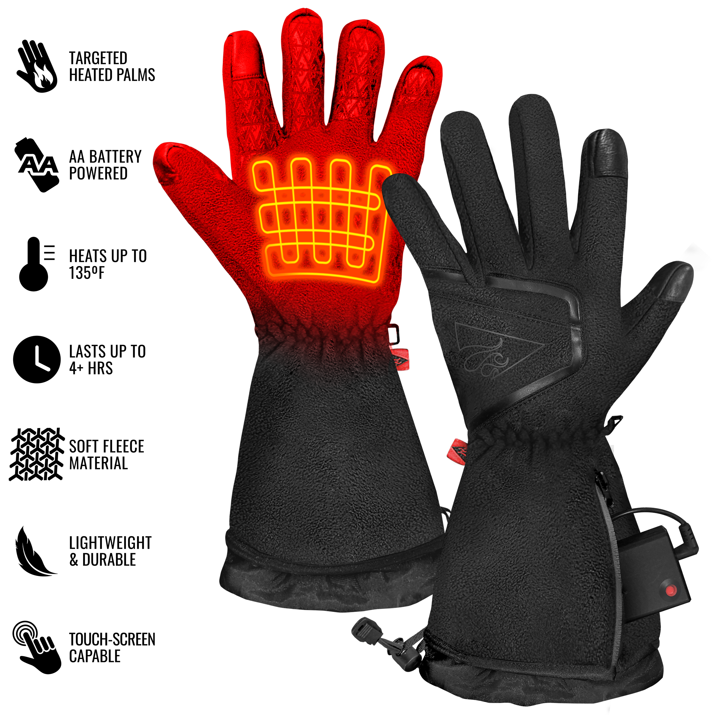 Guantes para clima frío de poliéster negro ActionHeat en talla grande/X-grande AH-FGV-AA-2-M-L-XL.