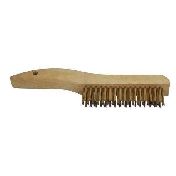 Cepillo de Alambre para Rayones Michigan, 4 pulgadas x 16 pulgadas, Hileras de Latón, Latón, Madera - 53601BRS