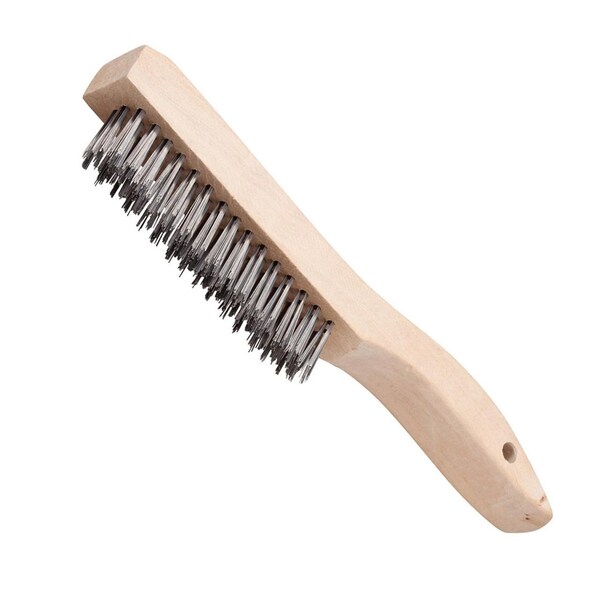 Cepillo de Acero Inoxidable Xtrweld Hand Scratch, cerdas de acero inoxidable, 3 x 19 pulgadas - WBWLHSS
