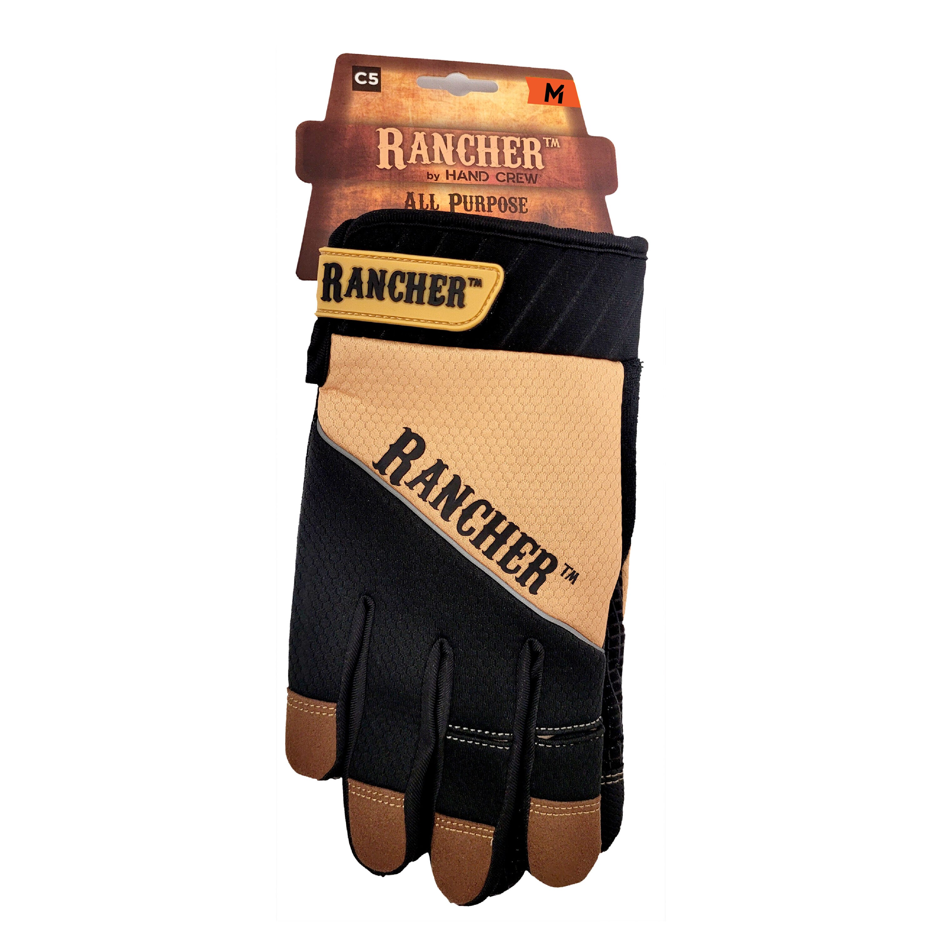 Guantes HandCrew de piel sintética amarilla mediana 1 par USHG-2040M