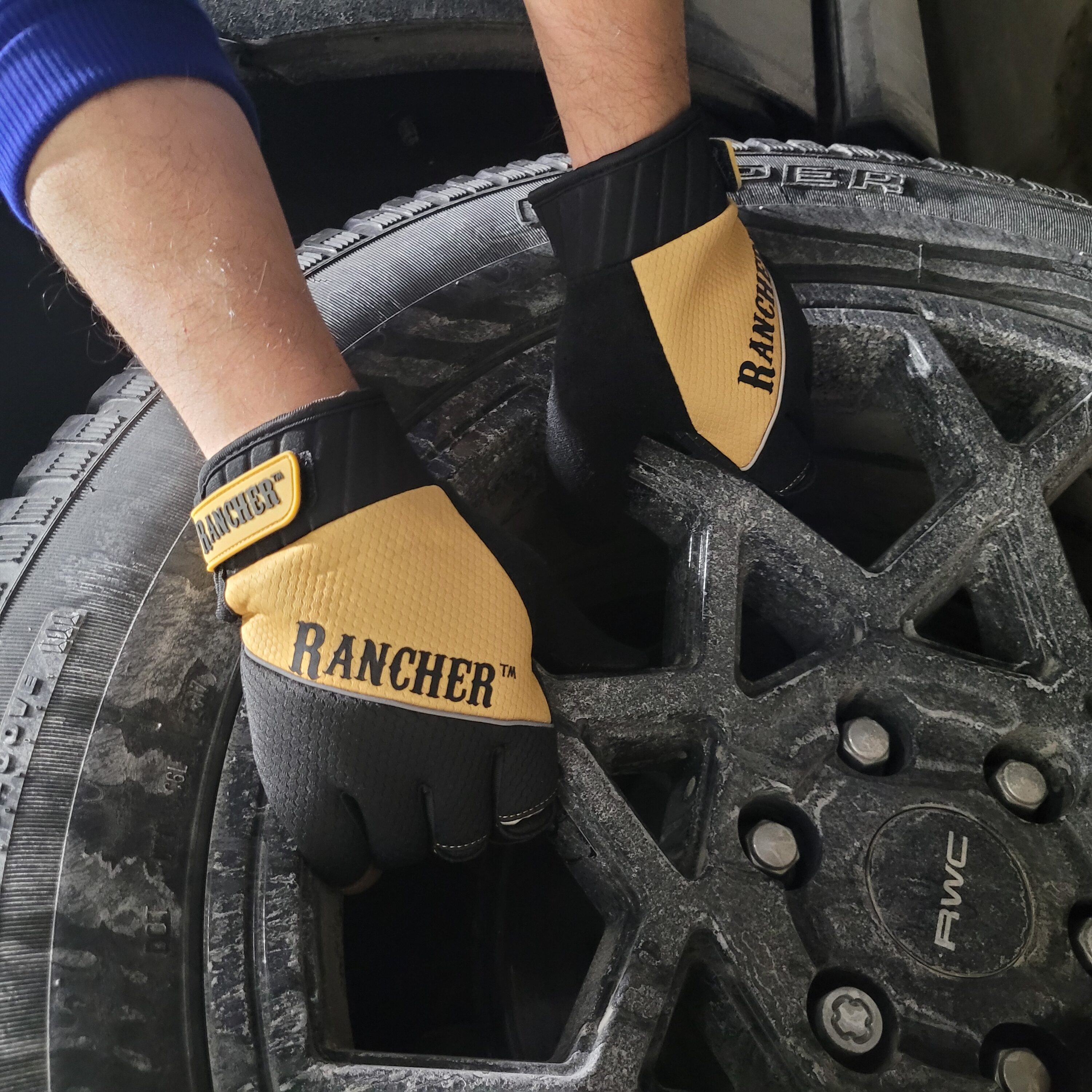 Guantes HandCrew de piel sintética amarilla mediana 1 par USHG-2040M