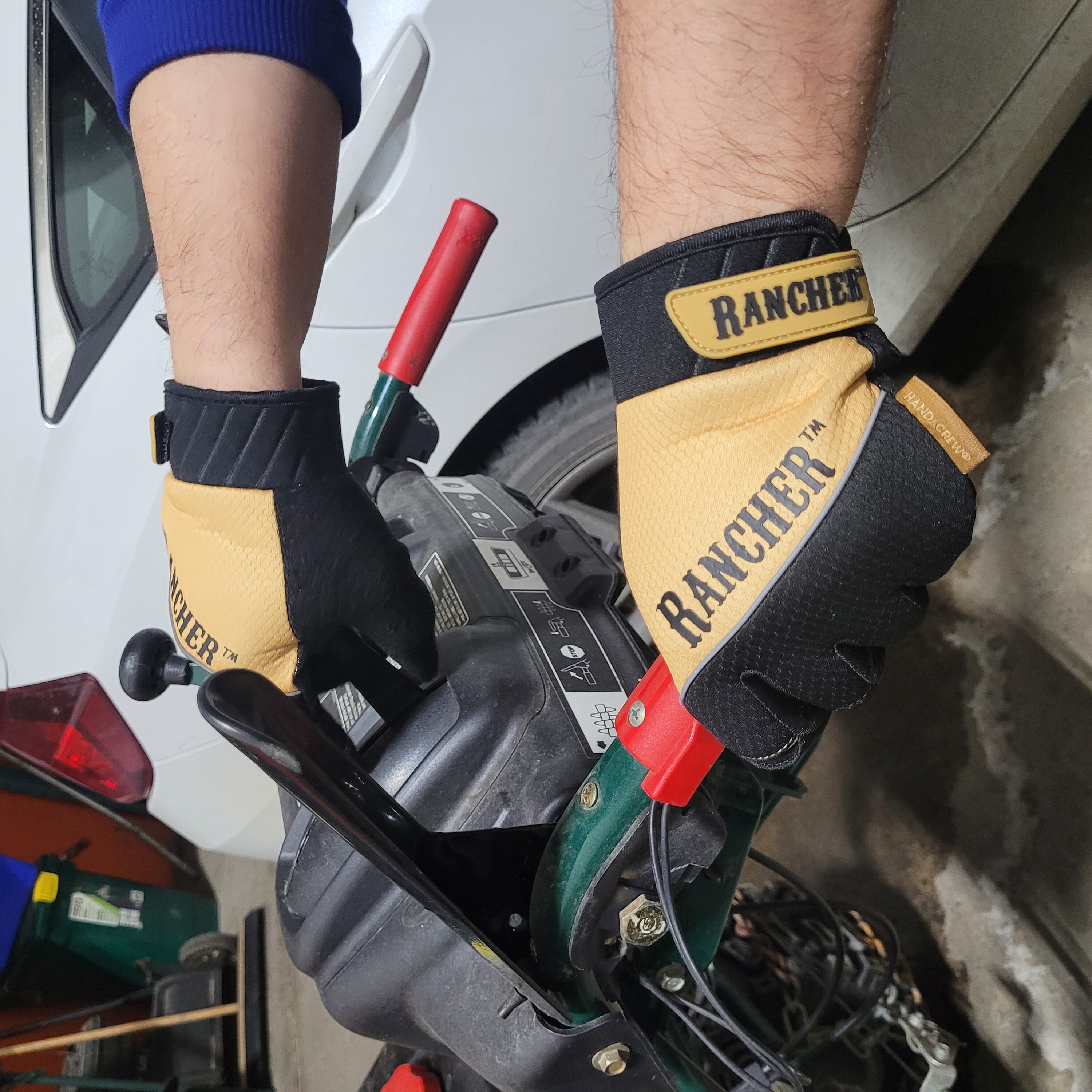 Guantes HandCrew de piel sintética amarilla mediana 1 par USHG-2040M