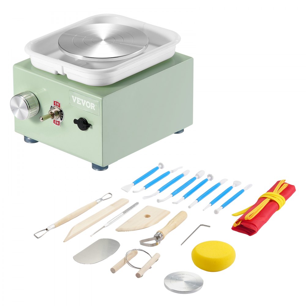 VEVOR Mini Pottery Wheel Electric Ceramic Wheel Machine 0-320RPM Speed Green - ETLPJMNXWJBSCU1O5V1