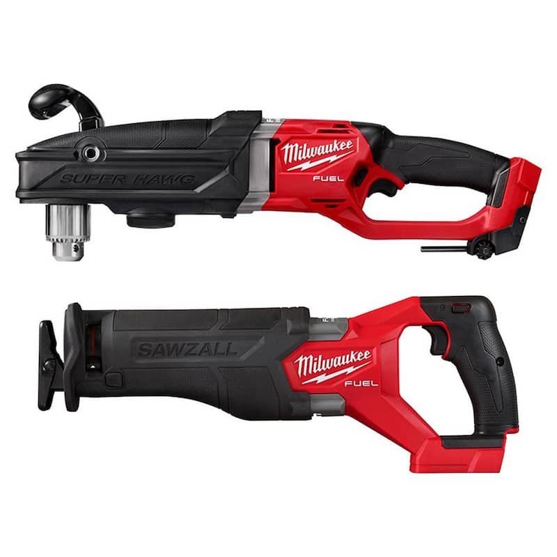 Milwaukee M18 FUEL 18V Lithium-Ion Brushless Cordless GEN 2 SUPER HAWG 1/2 in. Taladro Angular Derecho con sierra alternativa M18 FUEL - 2809-20-2821-20