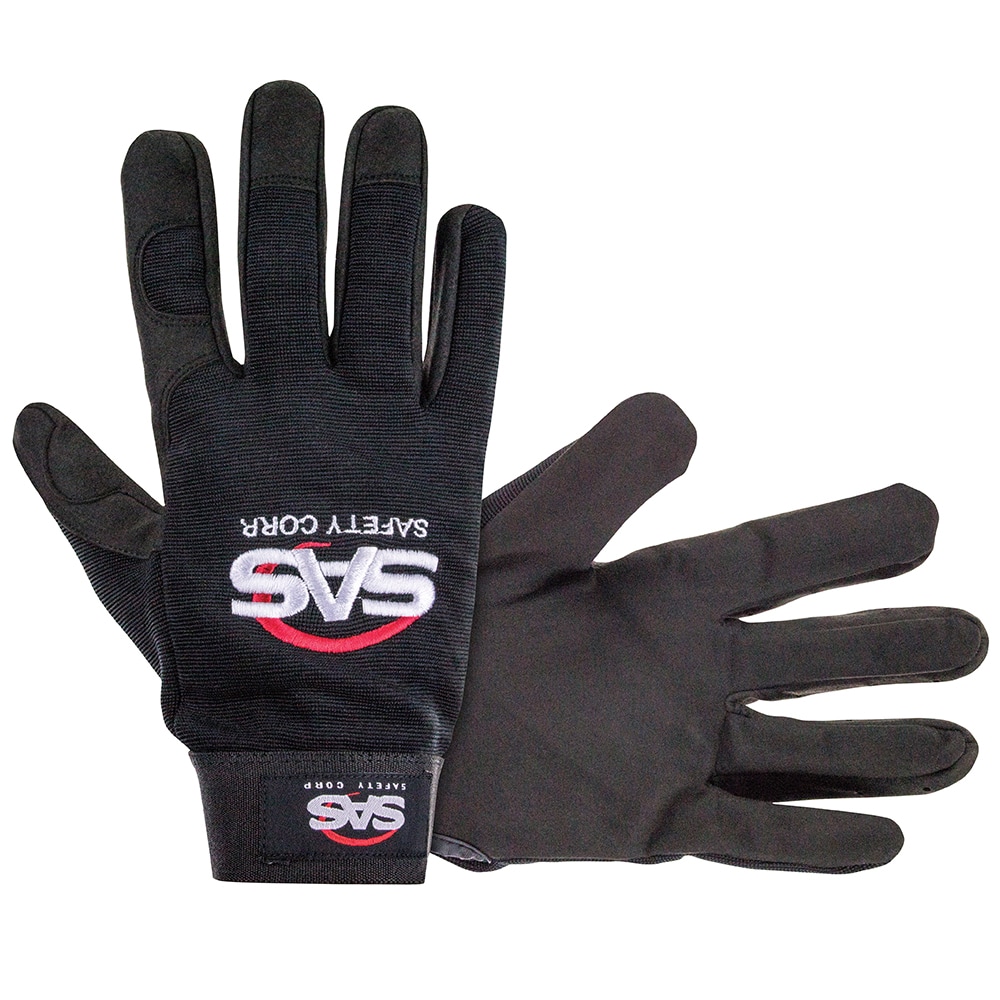 Guantes Diarios de Cuero Sintético Negro X-grande de Seguridad SAS Safety, 1 Par, Modelo 6654
