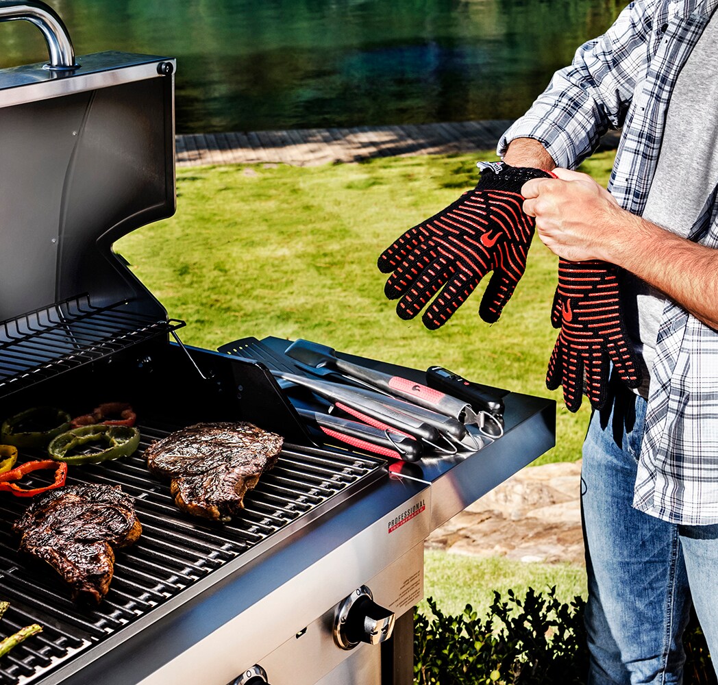 Guantes para asar Charbroil de algodón negro, talla única, 1 par 6284595