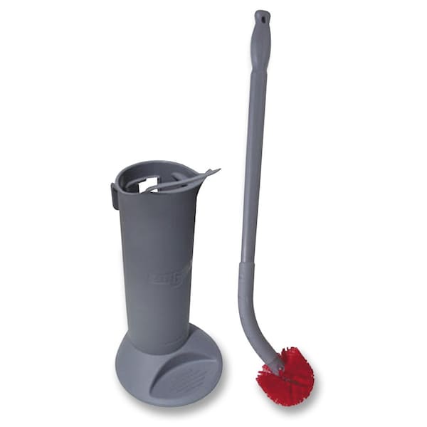 Set de cepillo para taza de baño Unger Ergo, mango de 26" de largo, color gris, de plástico - UNGBBWHR