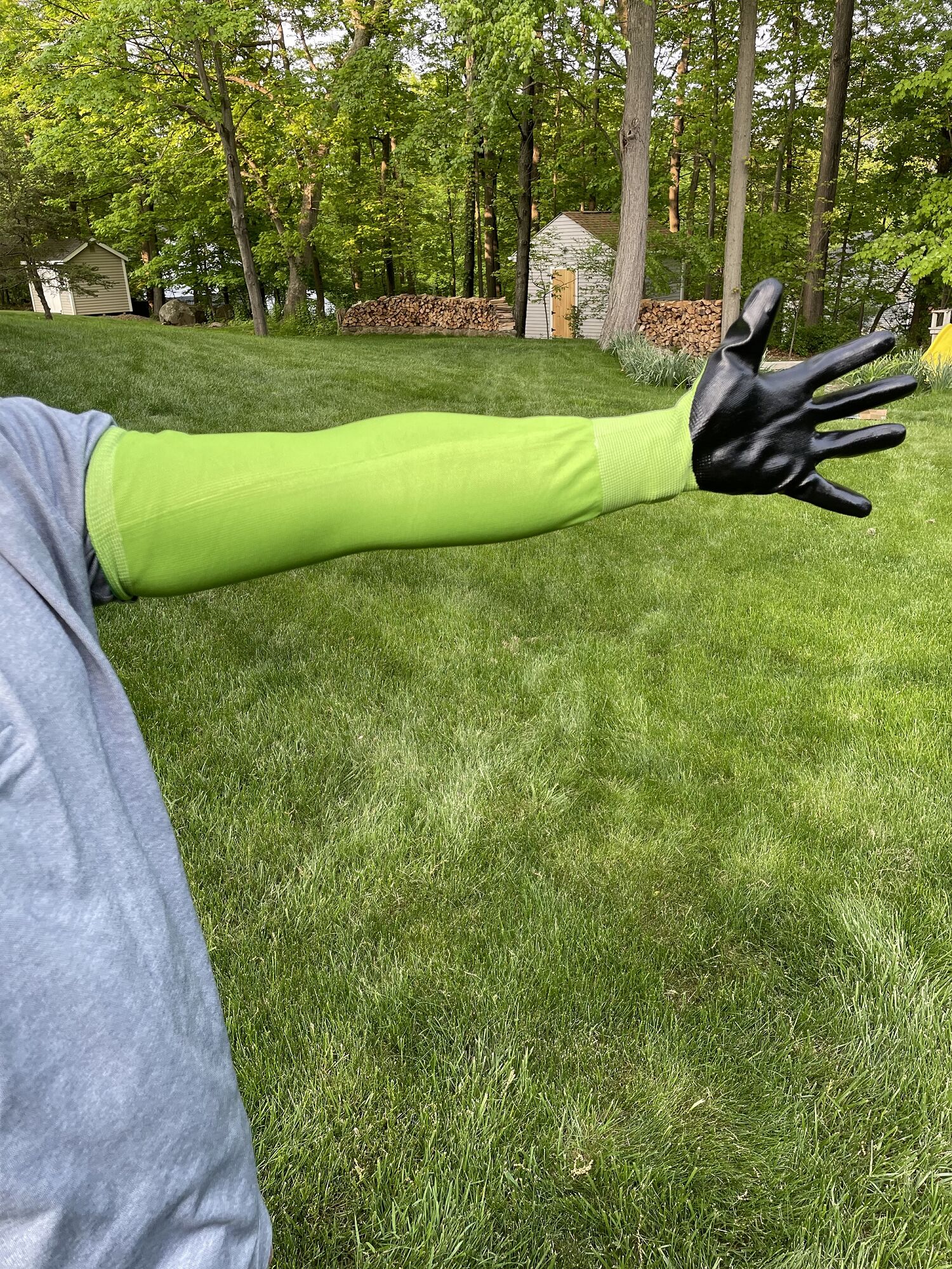 Guantes para jardinería CHARGUY Nitrilo verde, tamaño único, Nitrilo/Poliéster recubierto, ideal para la mayoría, talla 7
