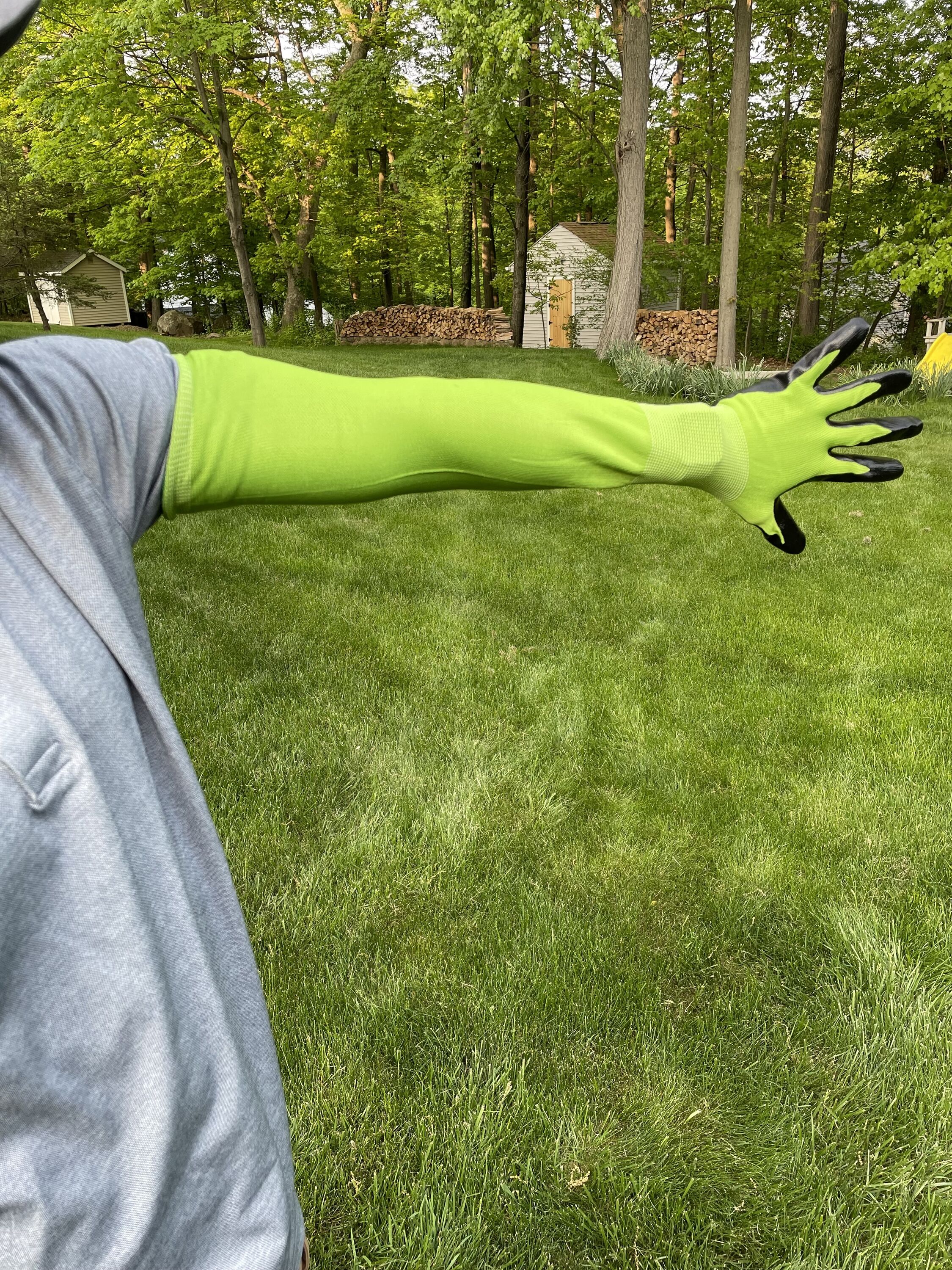 Guantes para jardinería CHARGUY Nitrilo verde, tamaño único, Nitrilo/Poliéster recubierto, ideal para la mayoría, talla 7