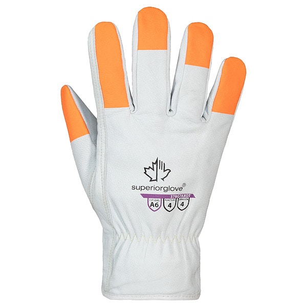 Guantes resistentes al corte de cuero Superior Glove, nivel de corte A6, talla L - 378GTAXOT-L