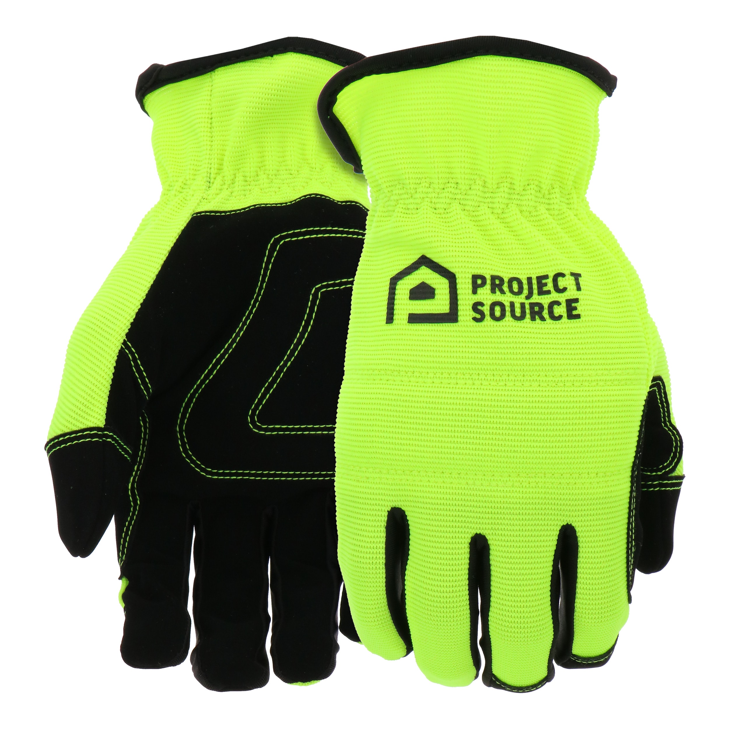Guantes de construcción de piel sintética amarilla extra grande Project Source 3 pares LWHV86300-XL3PVP