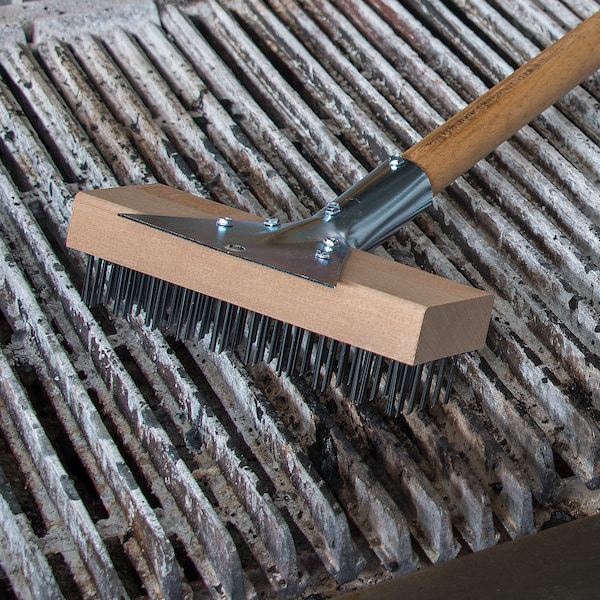 Cepillo para horno/parrilla Carlisle Foodservice, Raspador/Cerdas planas de acero natural, de madera dura - 36372500