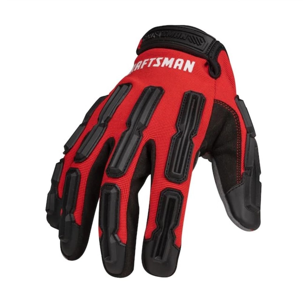 Guantes de reparación mecánica de poliéster rojo grande CRAFTSMAN 1 par CMMT14196