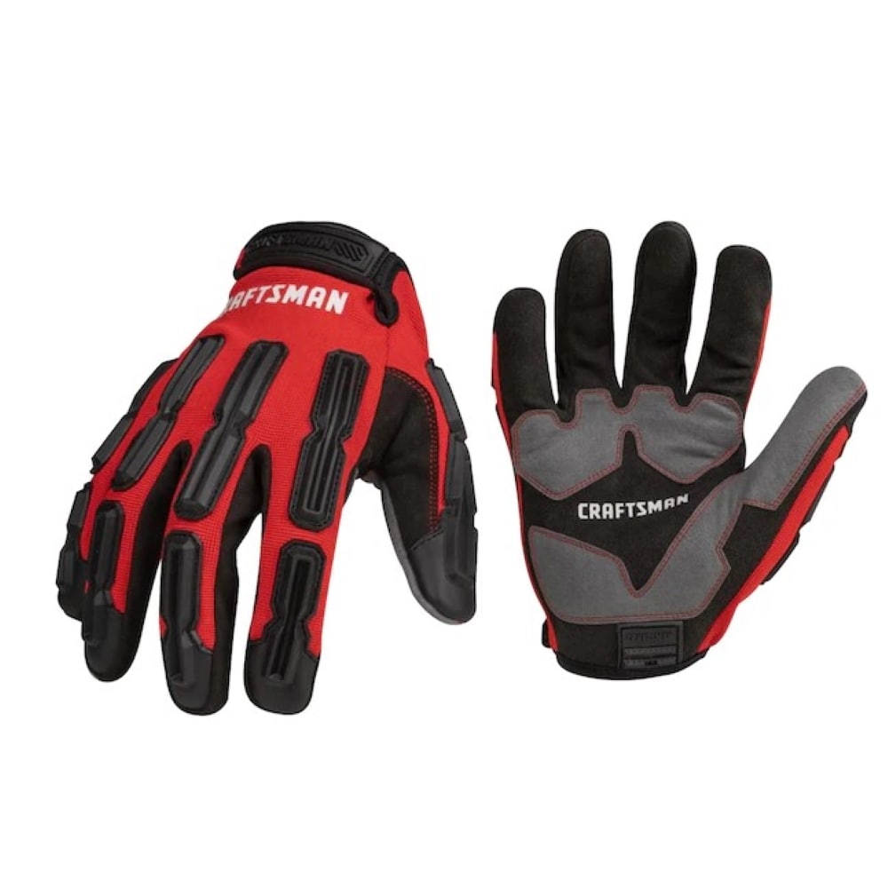 Guantes de reparación mecánica de poliéster rojo grande CRAFTSMAN 1 par CMMT14196