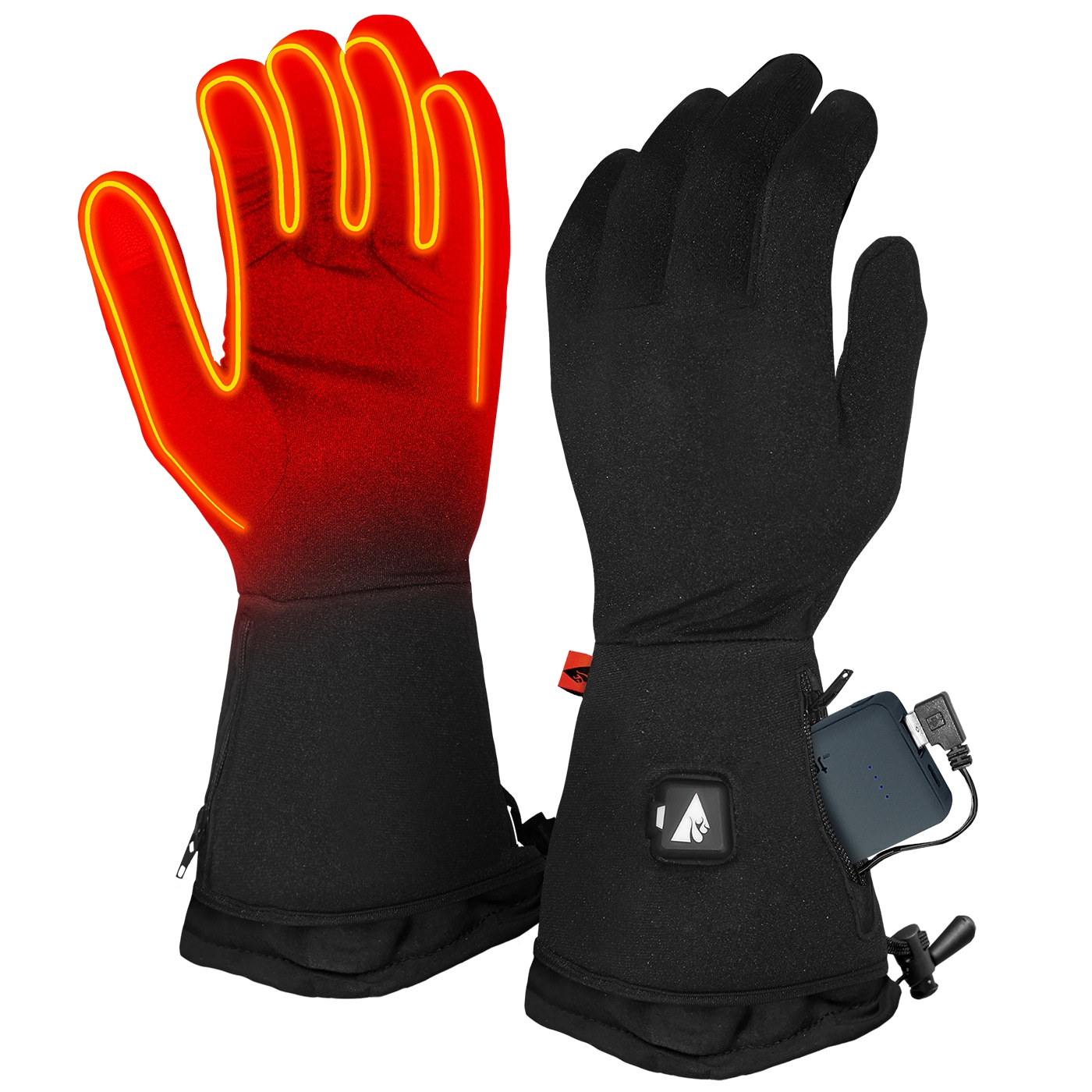 Guantes para clima frío de poliéster negro grande/X-grande ActionHeat AH-GL-5V-1-M-L-XL