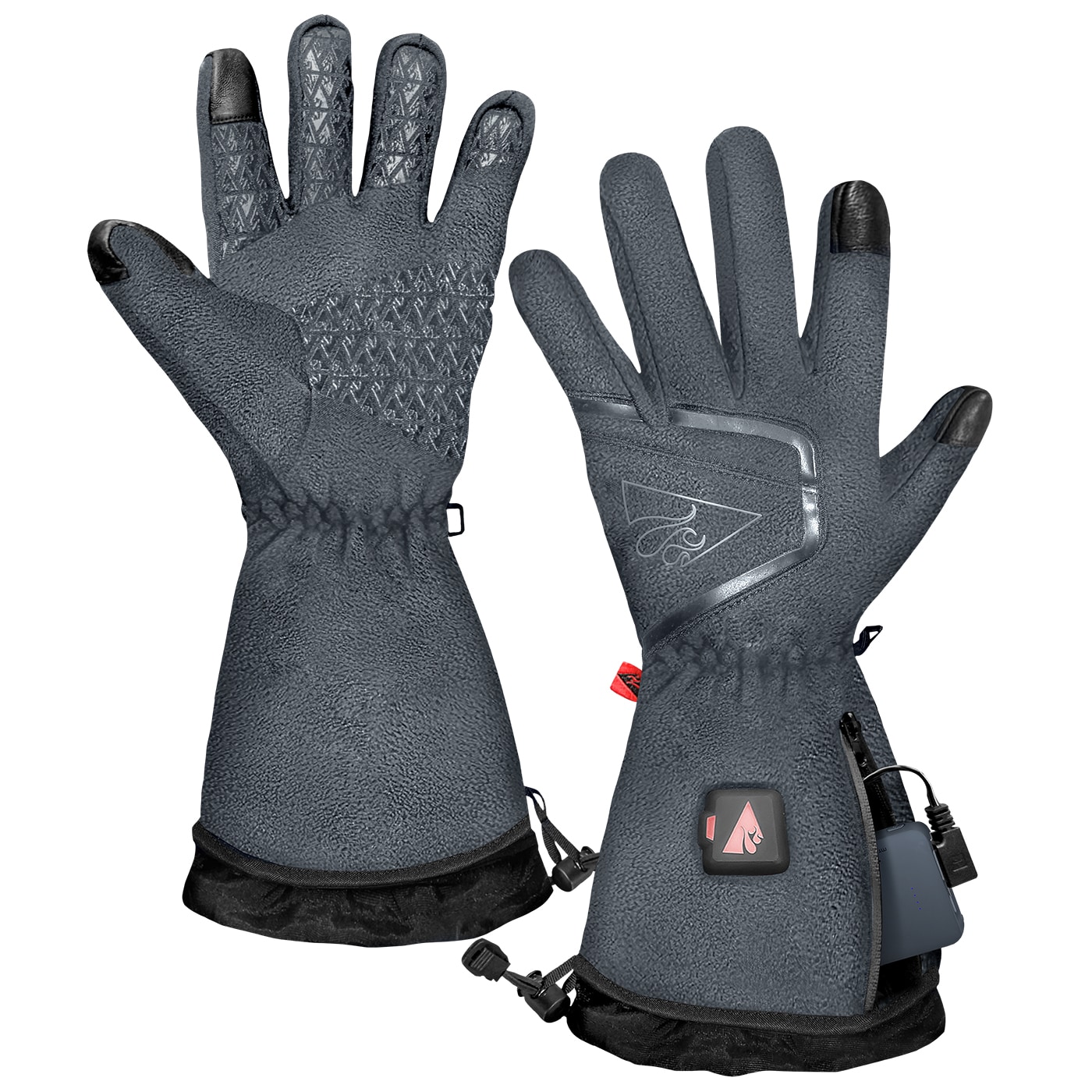 Guantes de clima frío de poliéster gris grande ActionHeat AH-FGL-5V-M-G-L