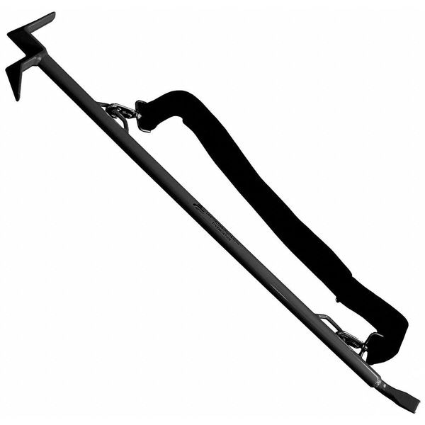 Leatherhead Tools NY Hook, 4 ft. Black Powder Coat, w/ Chisel End & Strap - NYH-4-S