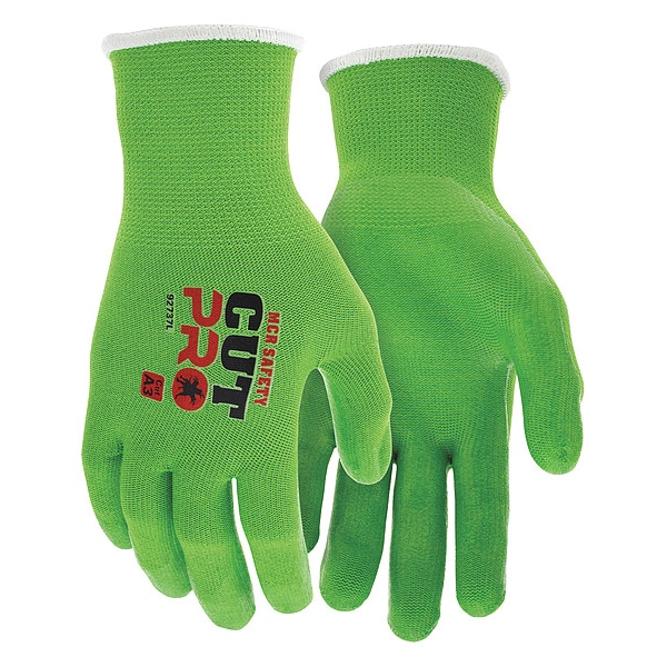 Guantes resistentes a cortes MCR Safety, Nivel de corte A3, 13 ga, Verde, Talla L - 92737L