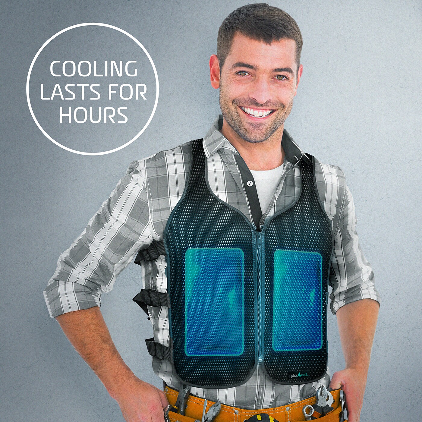 Chaleco de enfriamiento de poliéster negro para adultos unisex AlphaCool AC-MIV-B