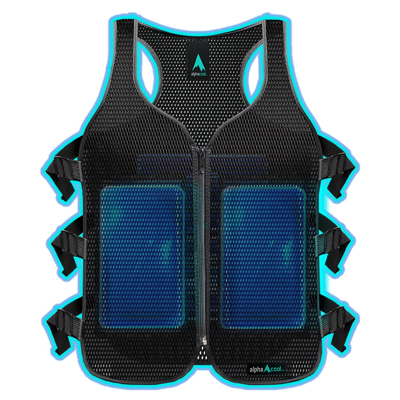 Chaleco de enfriamiento de poliéster negro para adultos unisex AlphaCool AC-MIV-B