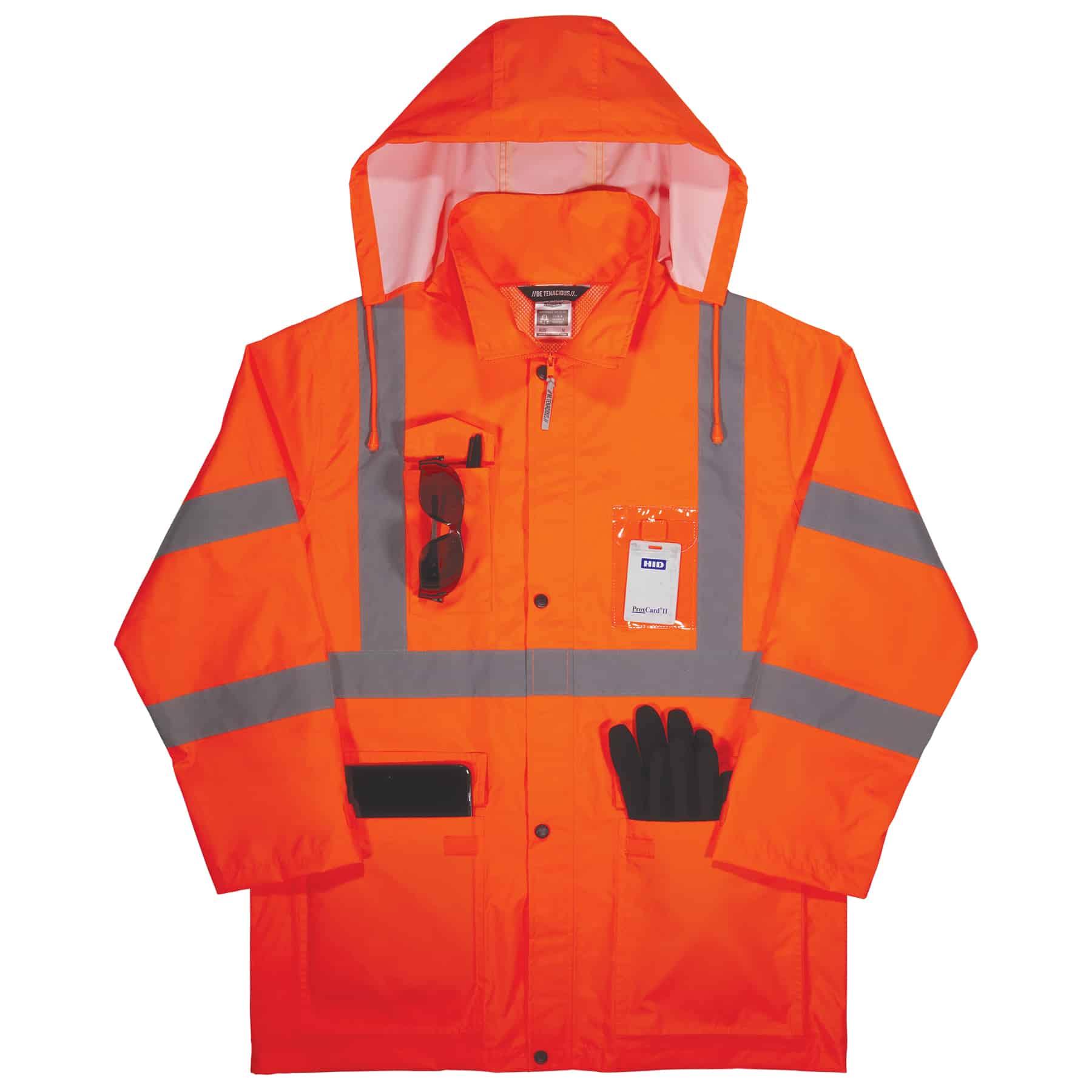 Chamarra Impermeable Ligera Naranja para Lluvia Ergodyne Unisex Adulto (2XL) 24366